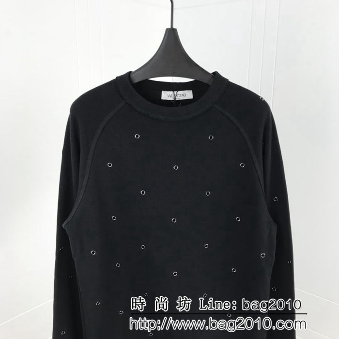VALENTINO華倫天奴 18秋冬新款 全身鏤空柳丁孔眼衛衣 純棉男款衛衣 ydi1653